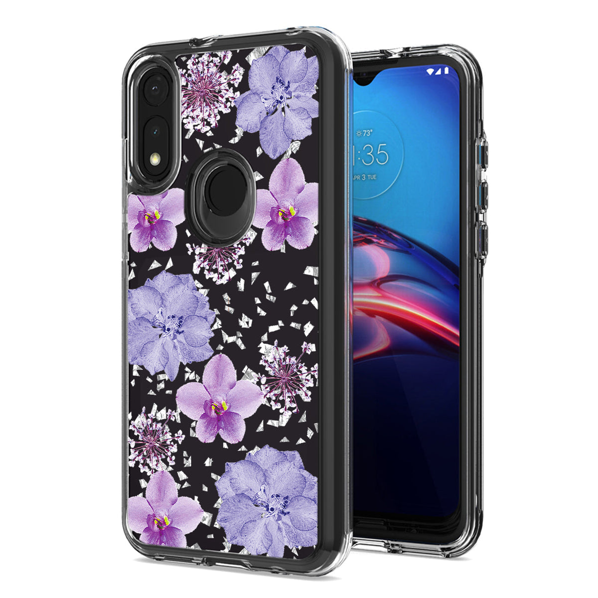 Pressed dried flower Design Phone case for MOTOROLA E7 (2020) In Purple - Premium & Reliable