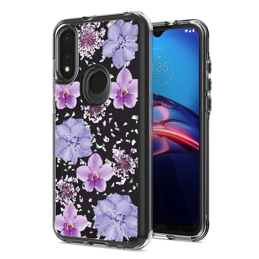 Pressed dried flower Design Phone case for MOTOROLA E7 (2020) In Purple - Premium & Reliable