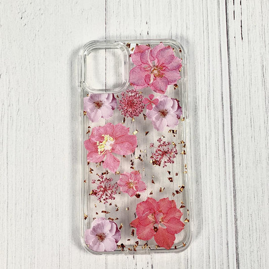 Pressed dried flower Design Phone case for MOTOROLA G8 FAST In Pink - Heavy Duty & Reliable