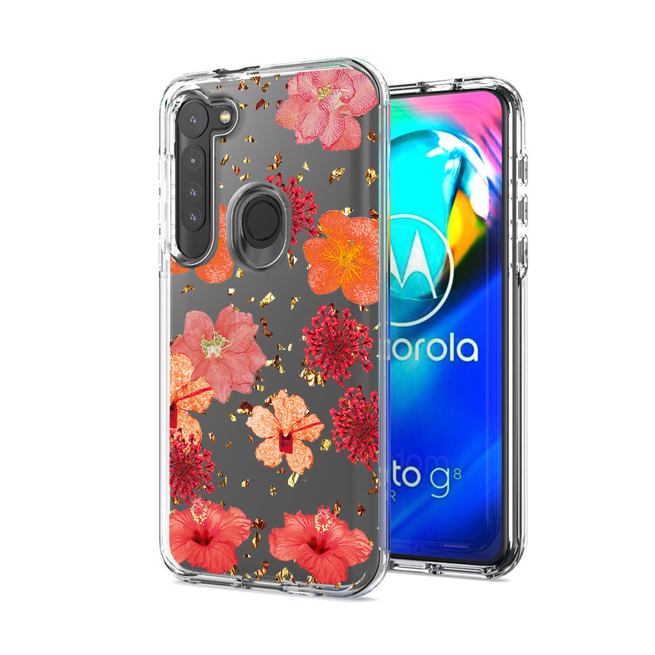 Pressed dried flower Design Phone case for MOTOROLA G STYLUS in Purple - Shockproof & Reliable