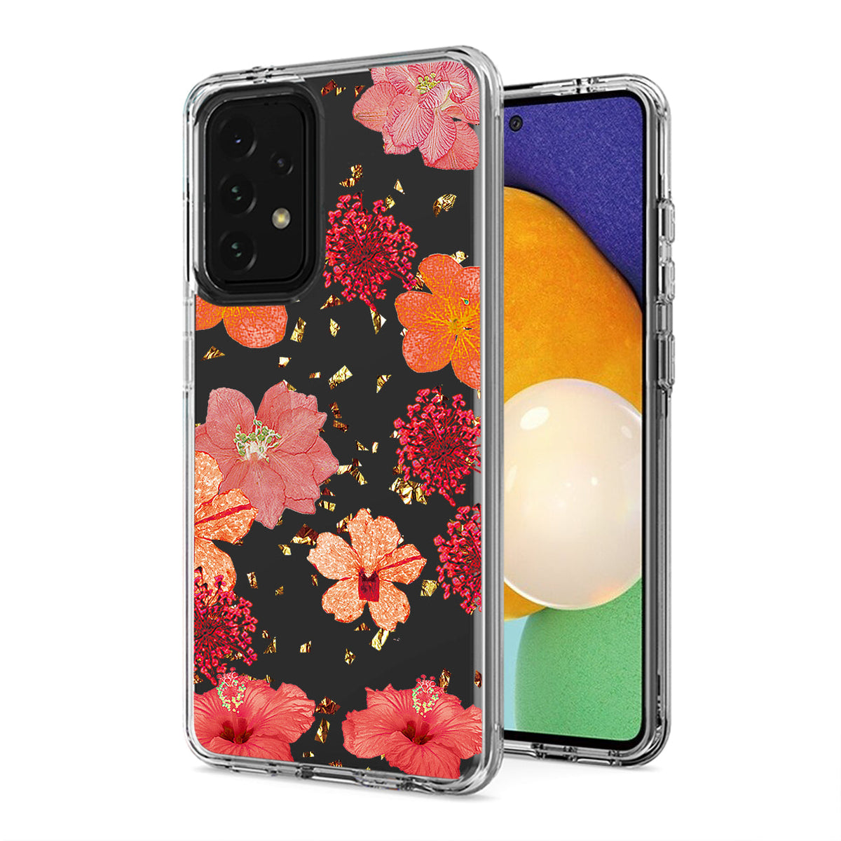 Pressed dried flower Design Phone case for Samsung Galaxy A52 5G In Red - Ultra-Slim & Reliable