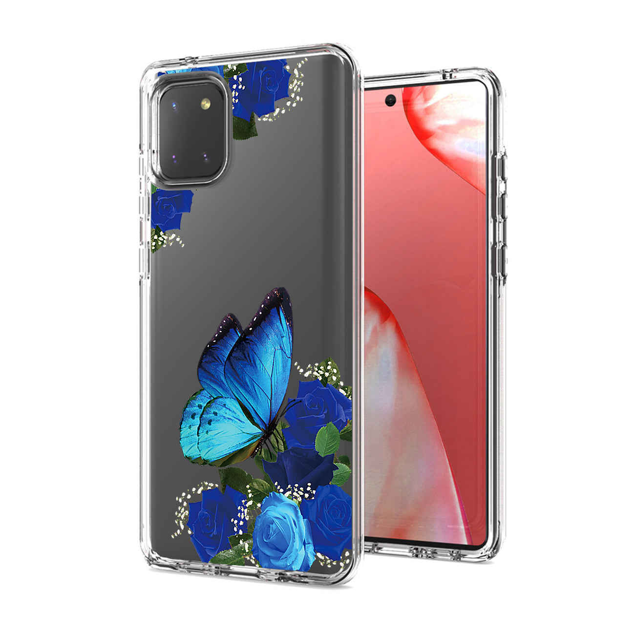 Pressed dried flower Design Phone case for SAMSUNG GALAXY A81/Note 10 Lite/M60S In Blue - Heavy Duty & Reliable