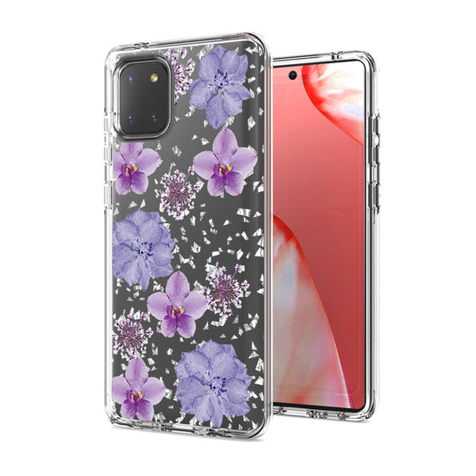 Pressed dried flower Design Phone case for SAMSUNG GALAXY A81/Note 10 Lite/M60S In Purple - Durable & Reliable