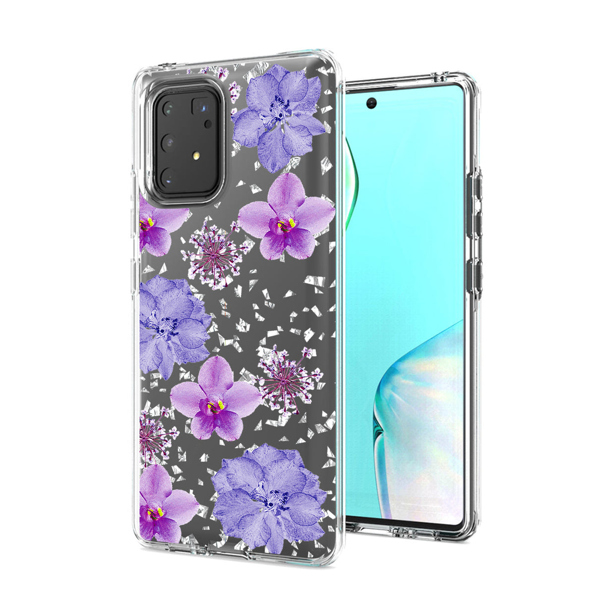 Pressed dried flower Design Phone case for SAMSUNG GALAXY A91/S10 Lite/M80S In Purple - Durable & Reliable