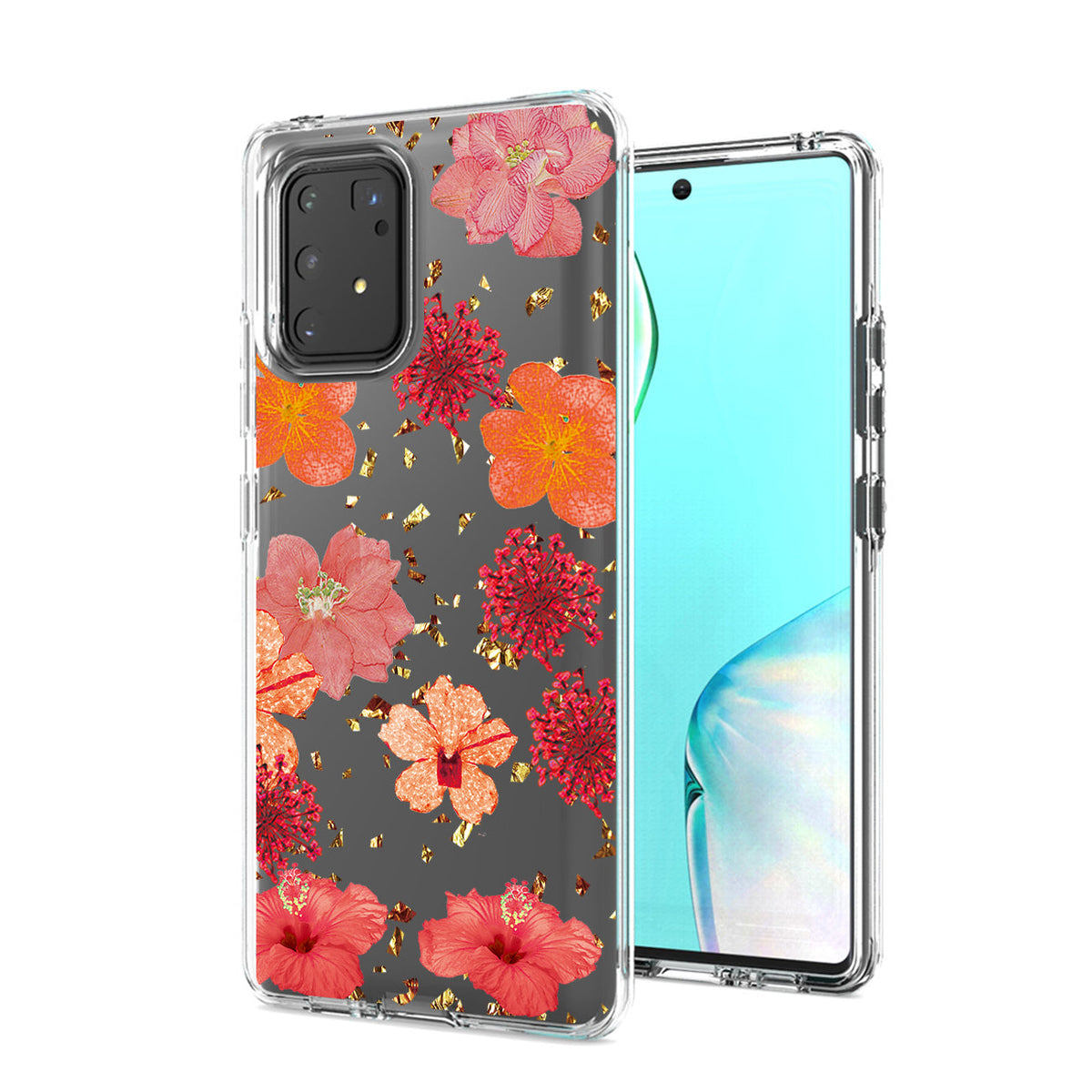 Pressed dried flower Design Phone case for SAMSUNG GALAXY A91/S10 Lite/M80S In Red - Durable & Reliable