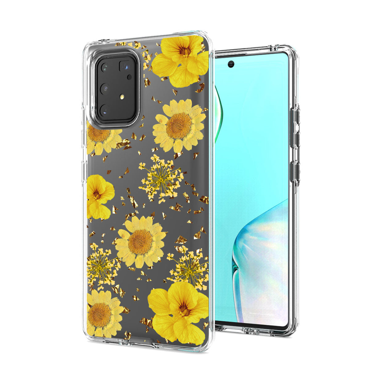 Pressed dried flower Design Phone case for SAMSUNG GALAXY A91/S10 Lite/M80S In Yellow - Shockproof & Reliable