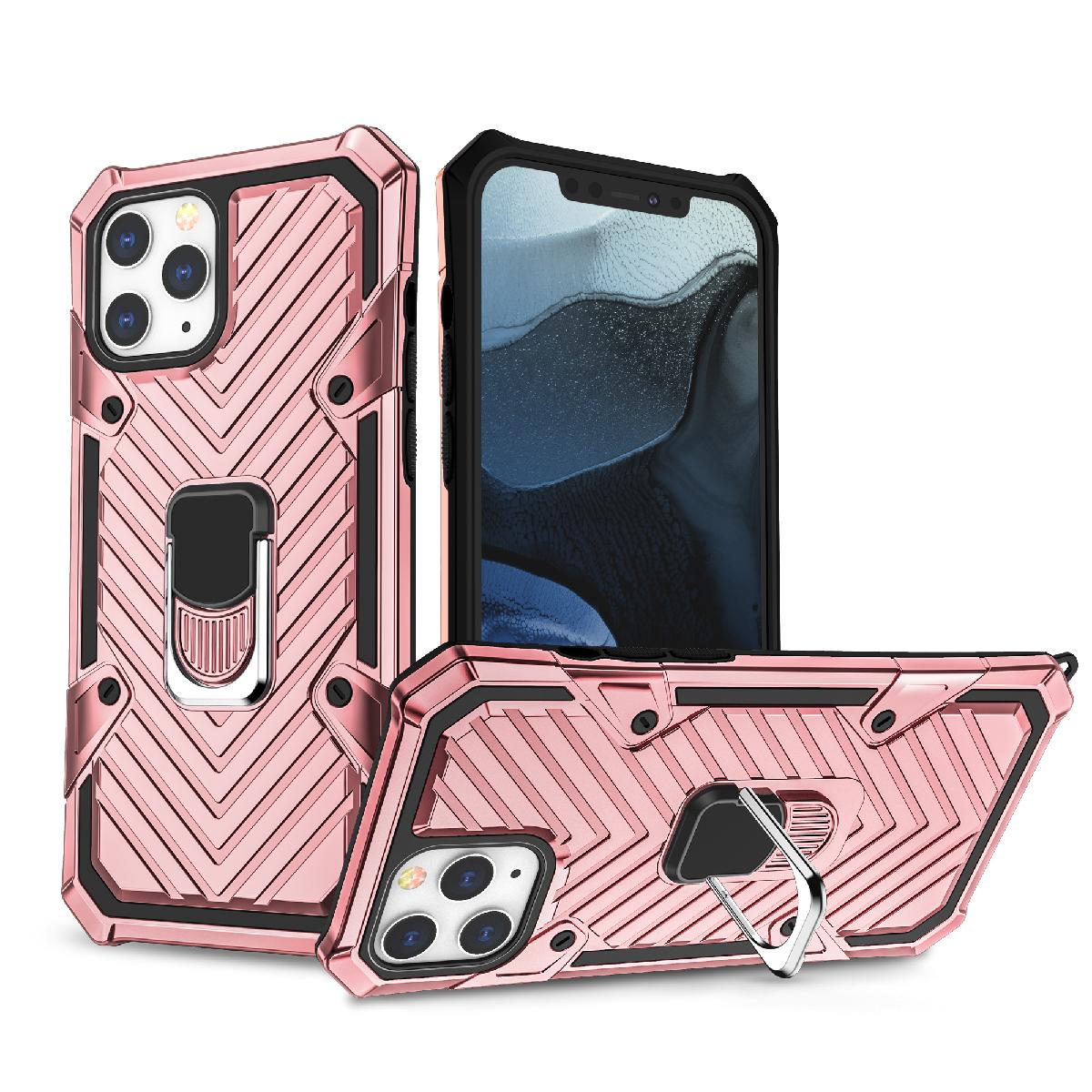 IPHONE 12/ IPHONE 12 PRO Kickstand Anti-Shock And Anti Falling Case In Rose Gold - Heavy Duty & Reliable