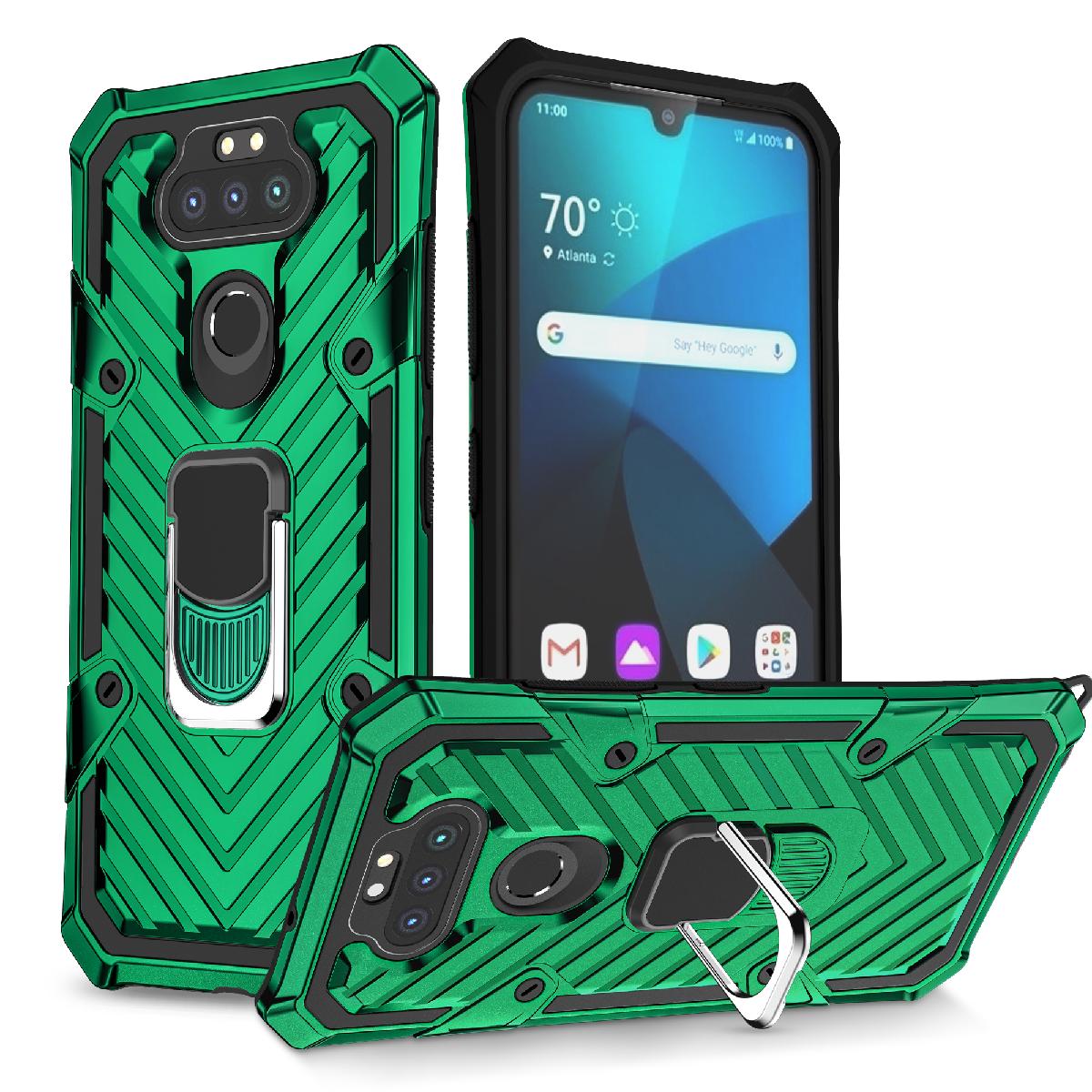 Kickstand Anti-Shock And Anti Falling Case for LG ARISTO 5 In Green - Ultra-Slim & Reliable