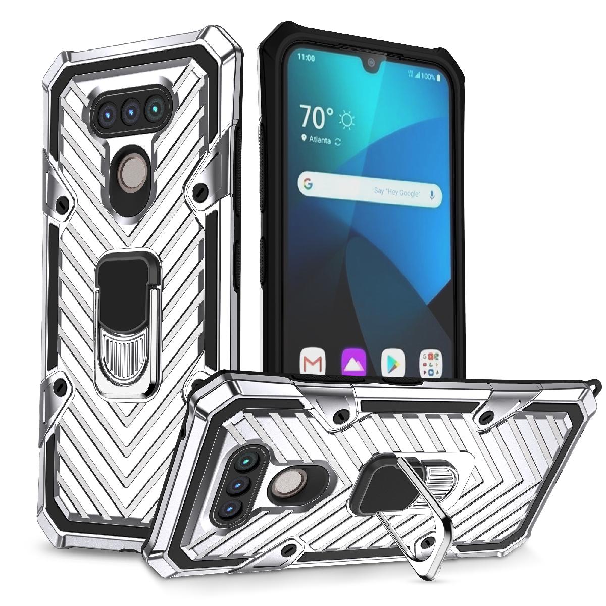 Kickstand Anti-Shock And Anti Falling Case for LG HARMONY 4 In Silver - Ultra-Slim & Reliable