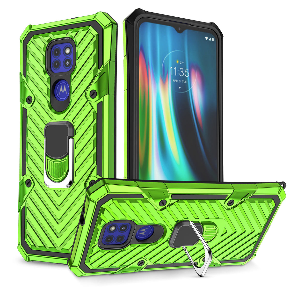 Kickstand Anti-Shock And Anti Falling Case for Moto G9/G9 PLAY In Green - Durable & Reliable
