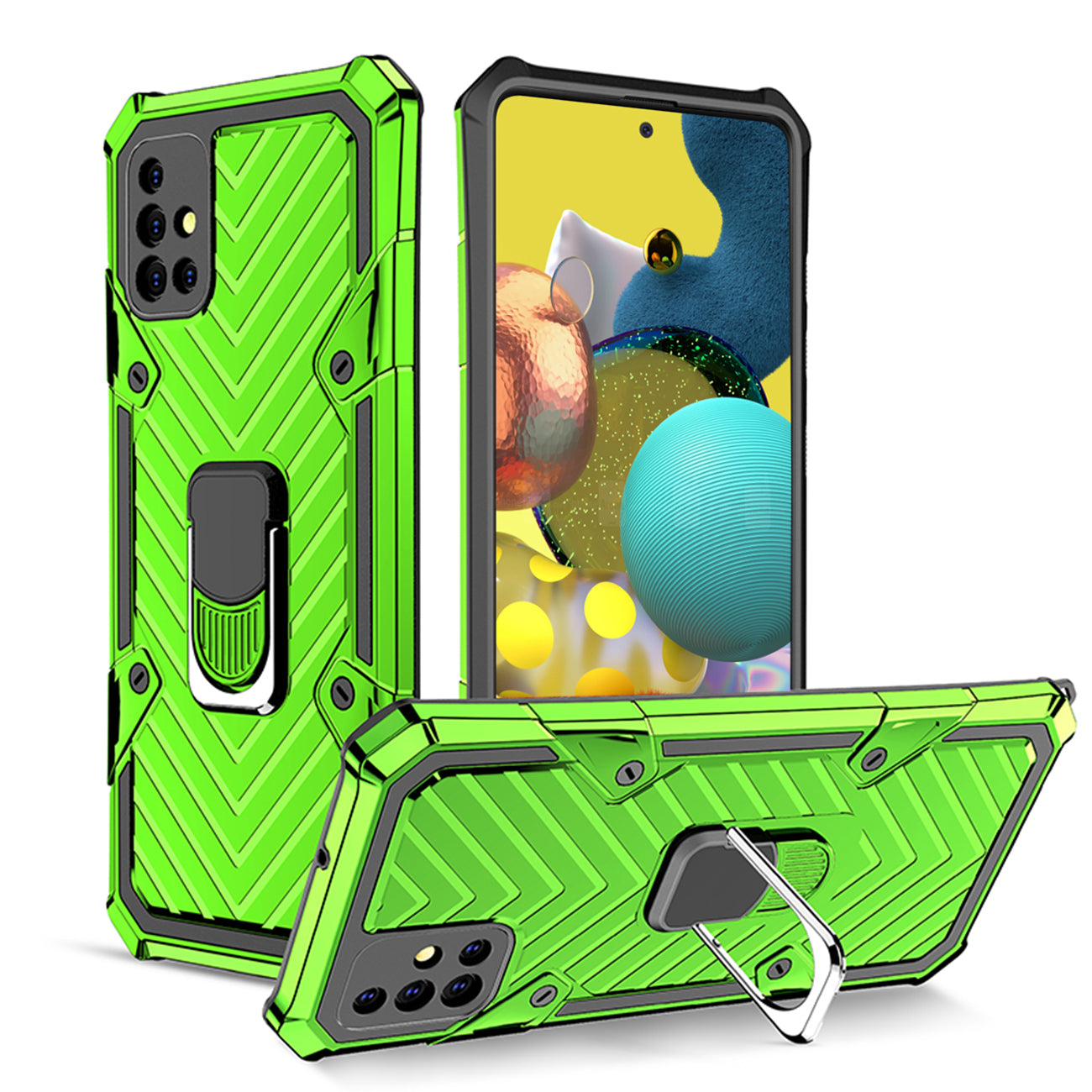 Kickstand Anti-Shock And Anti Falling Case for SAMSUNG GALAXY A51 5G In Green - Durable & Reliable