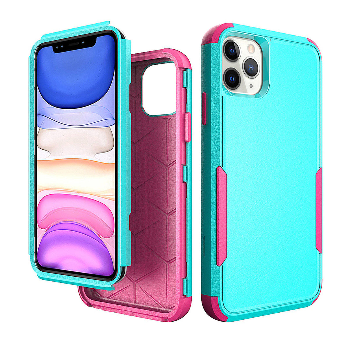 IPHONE 11 PRO Compatible 3in1 Hybrid Heavy Duty Defender Rugged Armor Case For APPLE IPHONE 11 PRO MAX In Green - Ultra-Slim Protection by