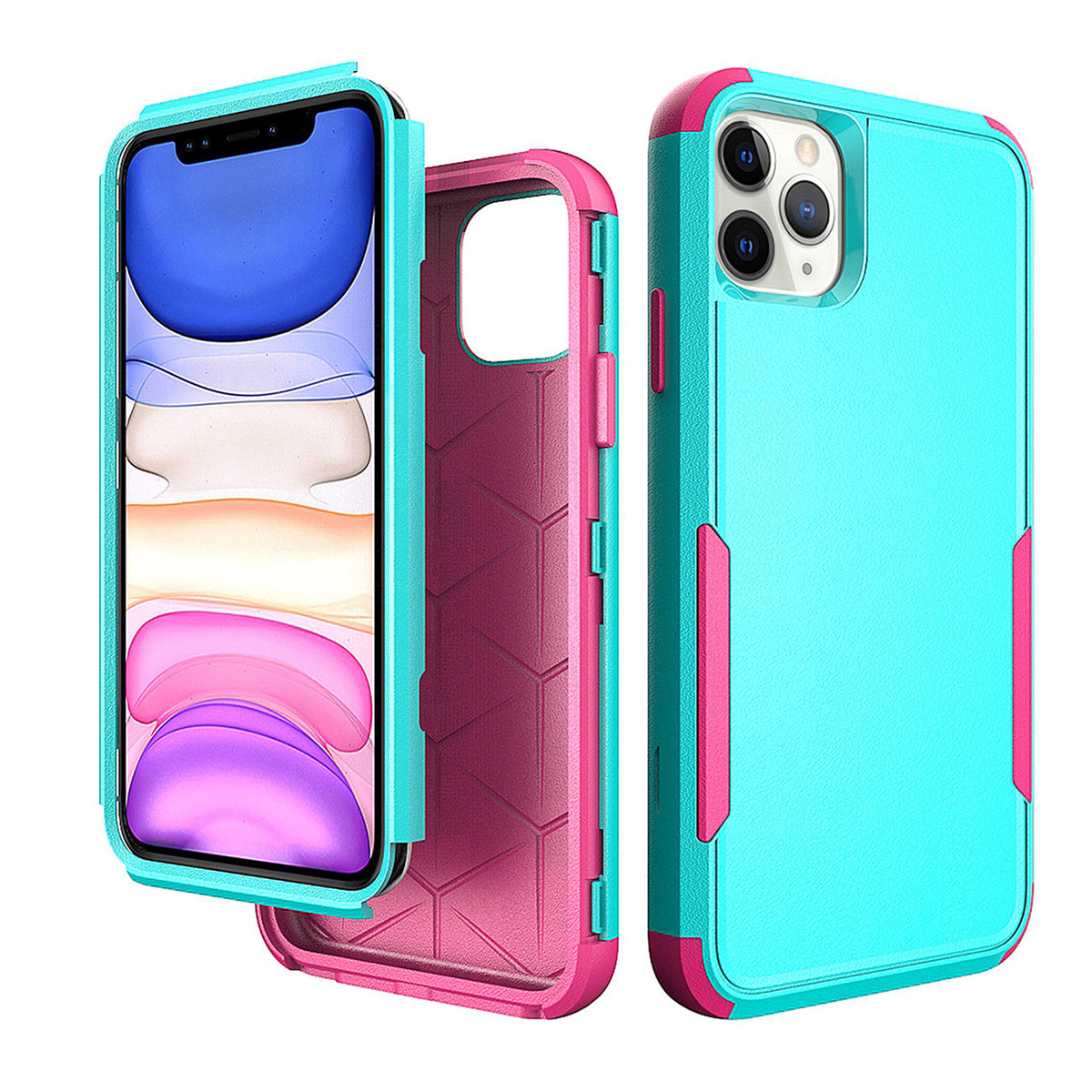 IPHONE 11 PRO Compatible 3in1 Hybrid Heavy Duty Defender Rugged Armor Case For APPLE IPHONE 11 PRO In Green - Durable Protection by