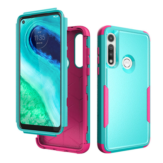 3in1 Hybrid Heavy Duty Defender Rugged Armor Military Grade Case For MOTOROLA G FAST 2020 In Green - Heavy Duty & Reliable
