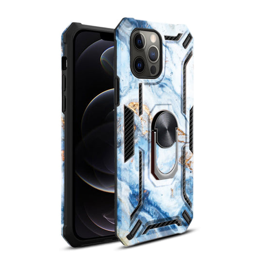 IPHONE 12 PRO Compatible Phone Case with Magnetic Ring Holder For IPHONE 12 PRO MAX In Blue - Premium Protection by