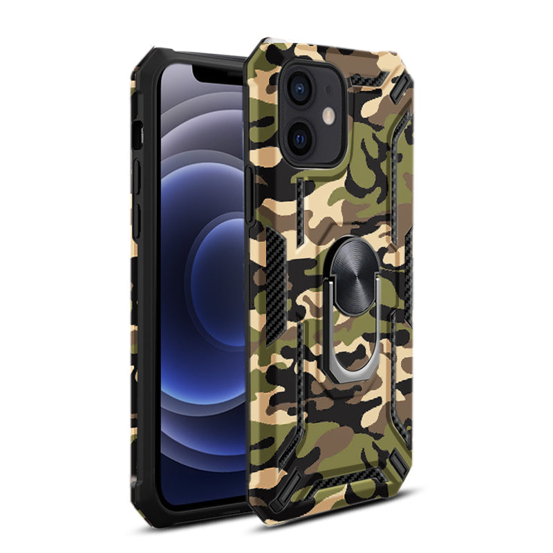 IPHONE 12 MINI Compatible Phone Case with Magnetic Ring Holder For IPHONE 12 MINI In Green - Ultra-Slim Protection by