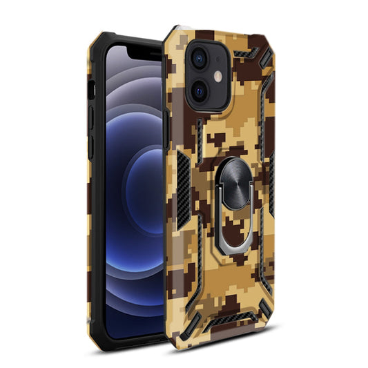 IPHONE 12 MINI Compatible Phone Case with Magnetic Ring Holder For IPHONE 12 MINI In Yellow - Crystal Clear Protection by