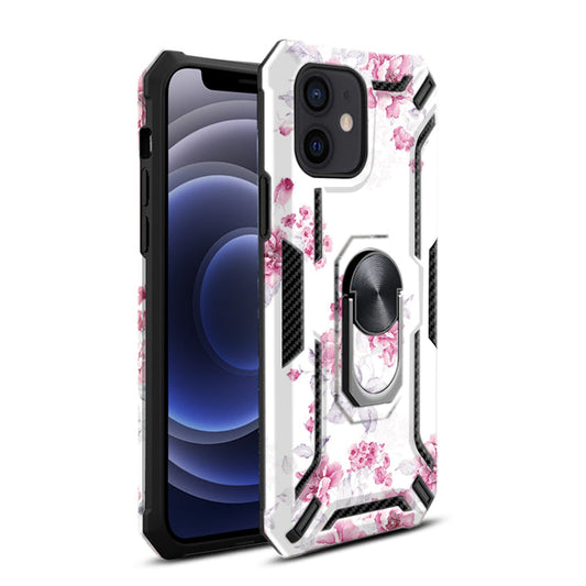 IPHONE 12 MINI Compatible Phone Case with Magnetic Ring Holder For IPHONE 12 MINI In White - Premium Protection by