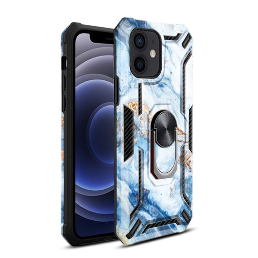 IPHONE 12 MINI Compatible Phone Case with Magnetic Ring Holder For IPHONE 12 MINI In Blue - Crystal Clear Protection by