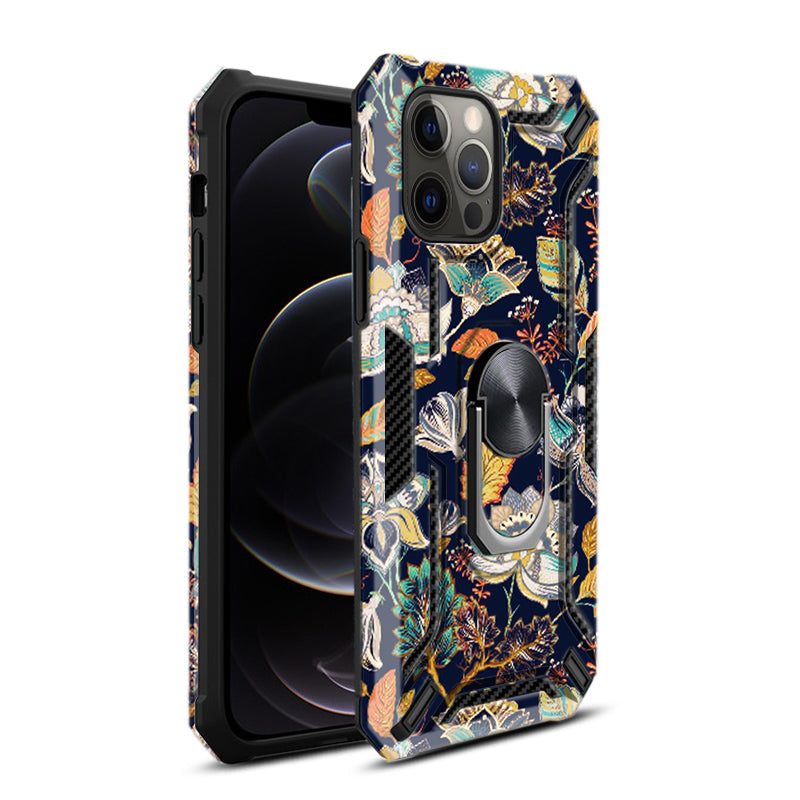 IPHONE 12 Compatible Phone Case with Magnetic Ring Holder For IPHONE 12/ IPHONE 12 PRO In Navy - Ultra-Slim Protection by