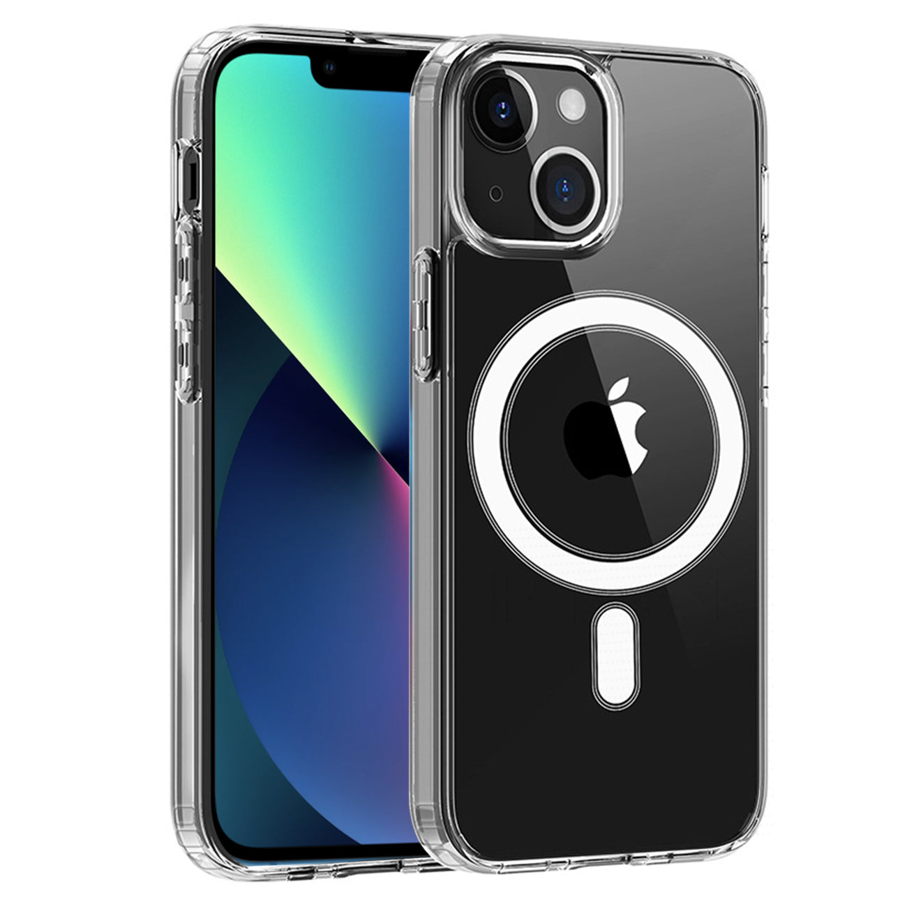 iPhone 13 Mini Compatible Magnetic Wireless Charging TPU Bumper Case For iPhone 13 Mini In Clear - Durable Protection by