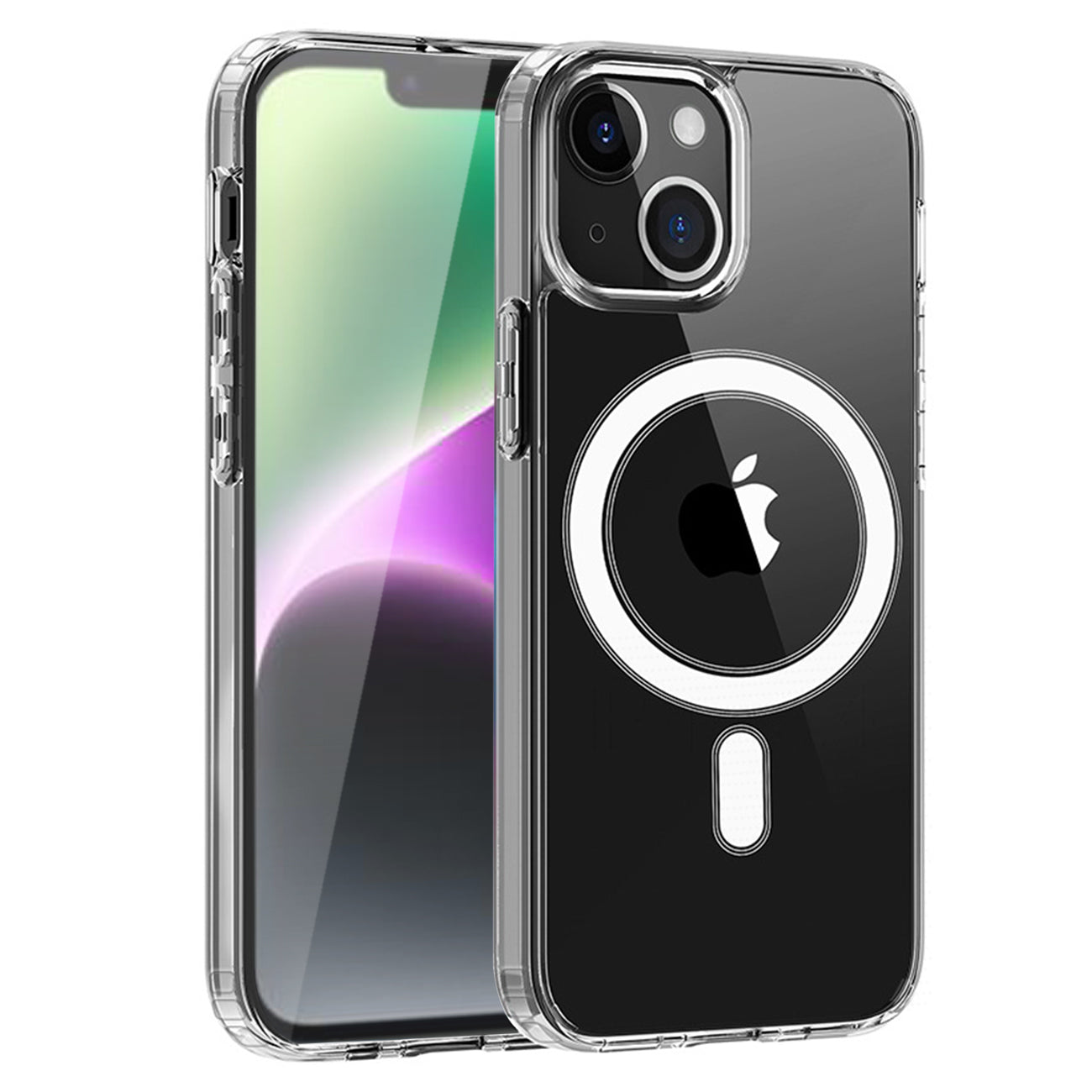iPhone 14 Compatible Magnetic Wireless Charging TPU Bumper Case For iPhone 14 In Clear - Ultra-Slim Protection by