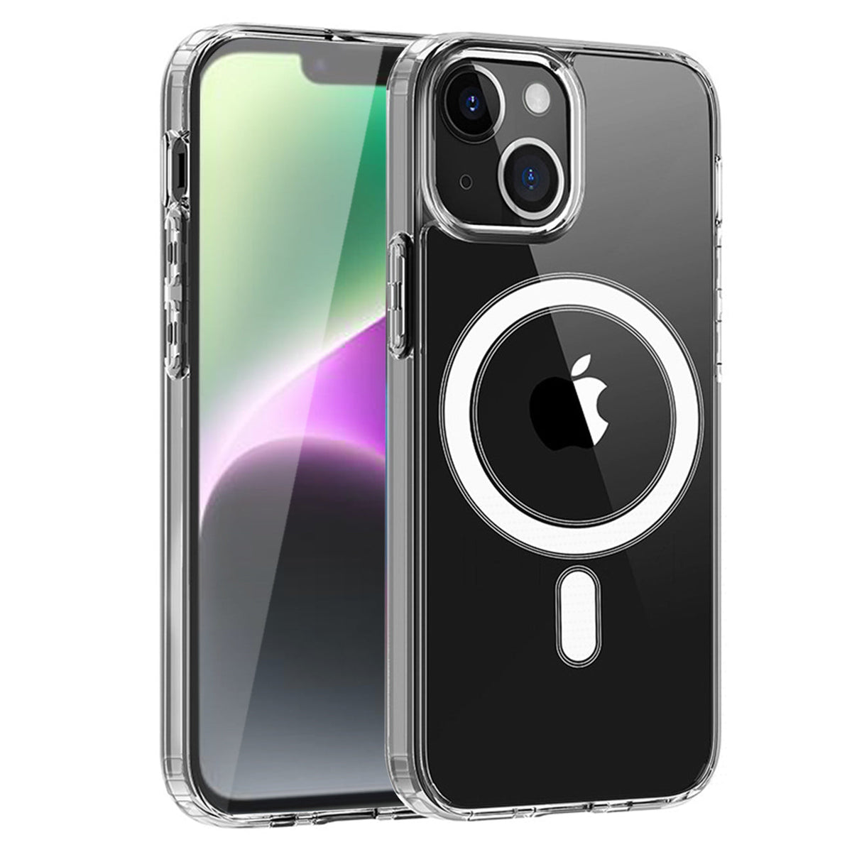 iPhone 14 Compatible Magnetic Wireless Charging TPU Bumper Case For iPhone 14 In Clear - Ultra-Slim Protection by