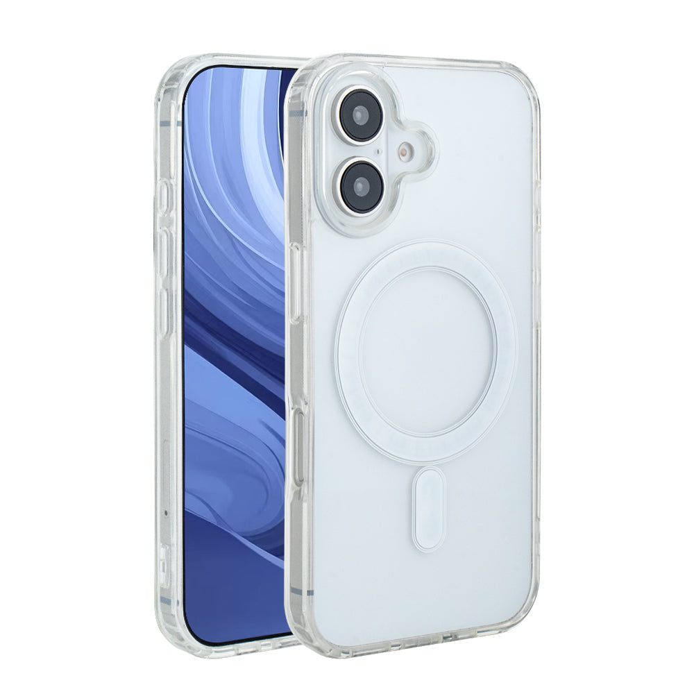iPhone 16 Compatible Magnetic Wireless Charging TPU Bumper Case For iPhone 16 In Clear - Shockproof Protection by