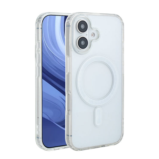 iPhone 16 Compatible Magnetic Wireless Charging TPU Bumper Case For iPhone 16 In Clear - Shockproof Protection by