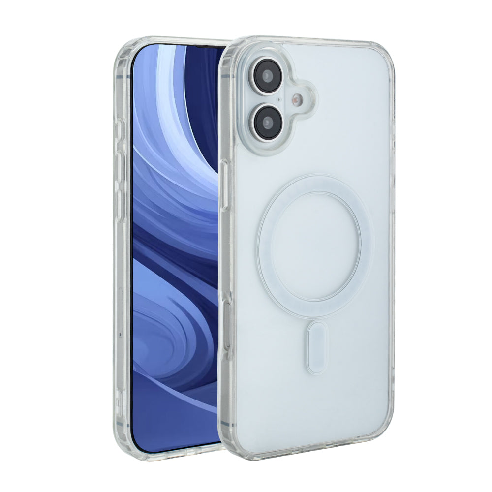 iPhone 16 Plus Compatible Magnetic Wireless Charging TPU Bumper Case For iPhone 16 Plus In Clear - Crystal Clear Protection by
