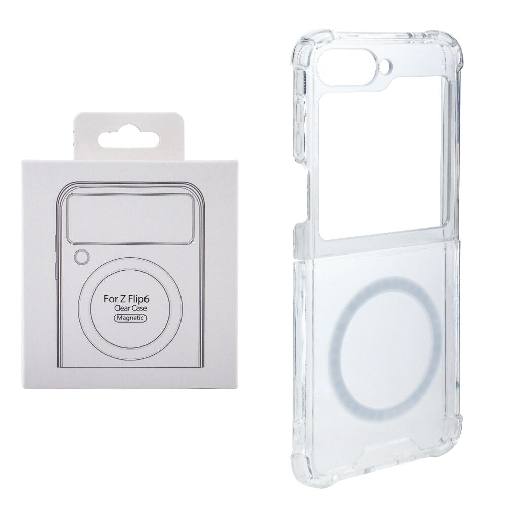 Magnetic Wireless Charging TPU Bumper Case For Z FLIP 6 In Clear - Heavy Duty & Reliable