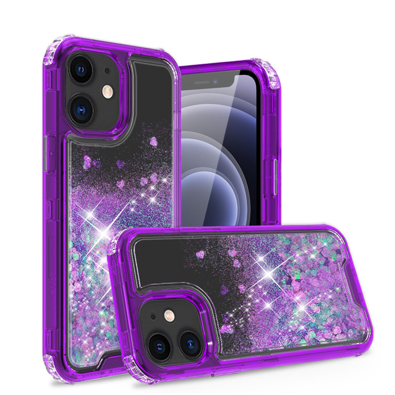IPHONE 12 MINI Compatible Kickstand Ring Holder TPU Shockproof Case With Magnetic Car MountAPPLE IPHONE 12 MINI In Purple - Ultra-Slim Protection by