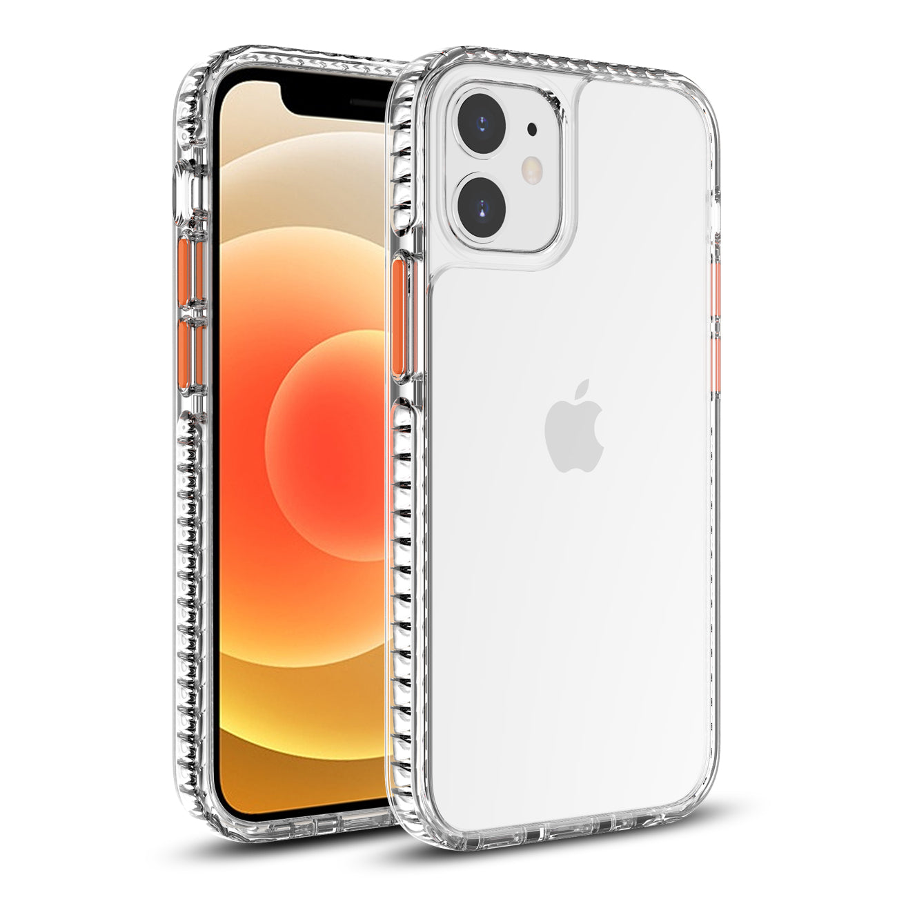 IPHONE 12 MINI Compatible TPU Bumper Shockproof Case With Embedded Coil In BlackAPPLE IPHONE 12 MINI In Clear Orange - Crystal Clear Protection by