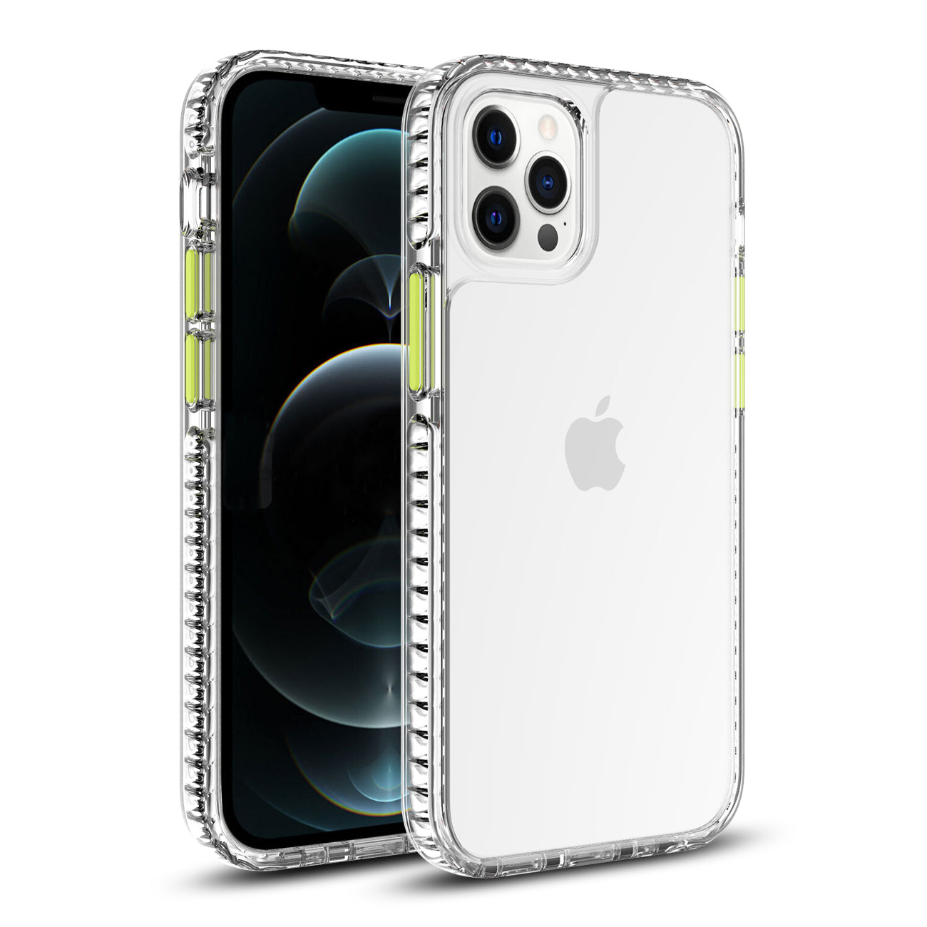 IPHONE 12 PRO Compatible TPU Bumper Shockproof Case With Embedded Coil In BlackAPPLE IPHONE 12 PRO MAX In Clear Yellow - Shockproof Protection by