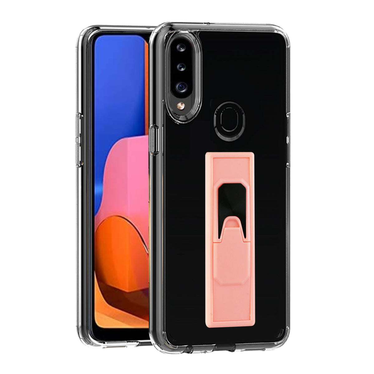 TPU Bumper Shockproof Case With Embedded Coil SAMSUNG GALAXY A20S In Pink - Crystal Clear & Reliable