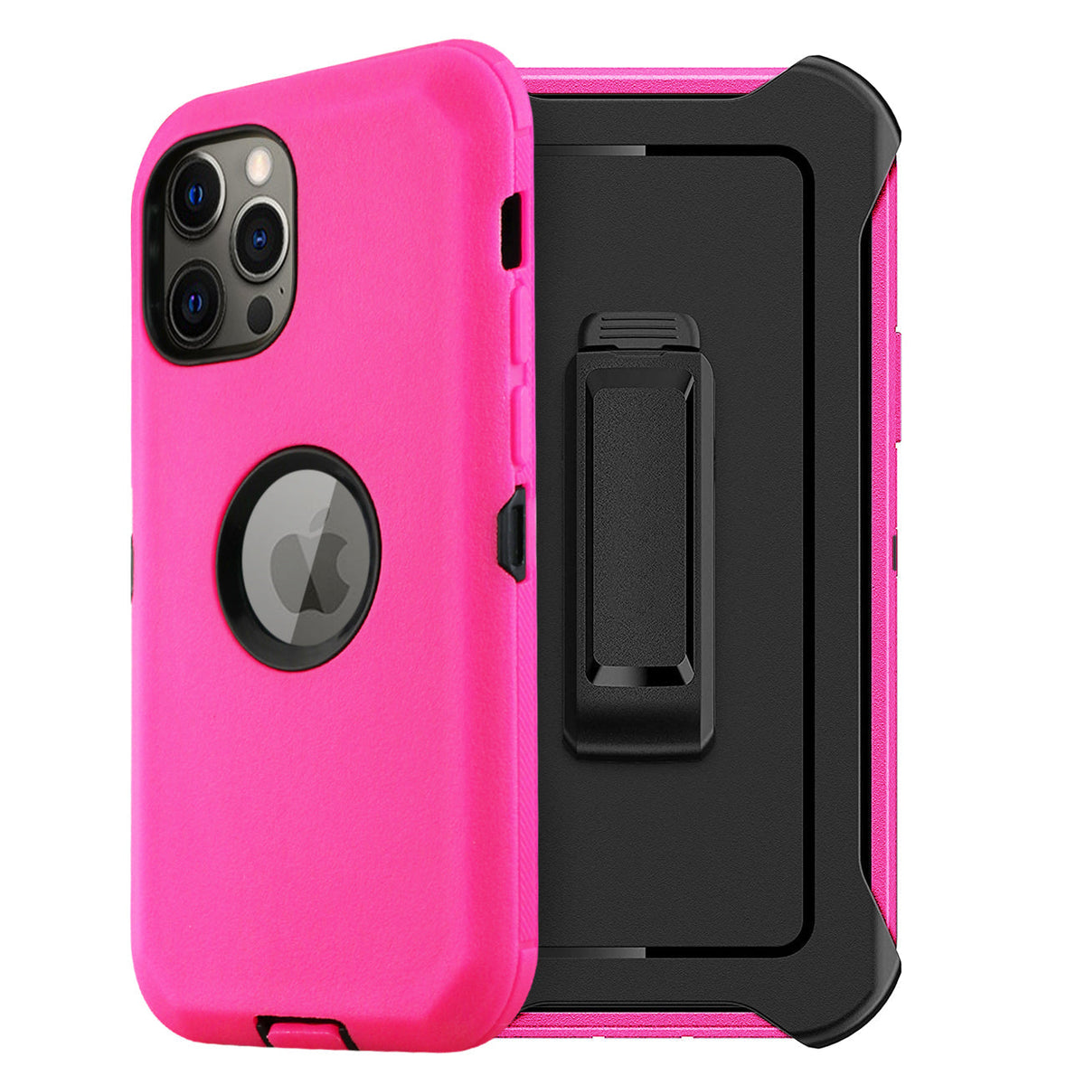 IPHONE 12 PRO Compatible Multilayer Full Protection with Built-In Screen Protector CaseAPPLE IPHONE 12 PRO MAX In Hot Pink - Durable Protection by