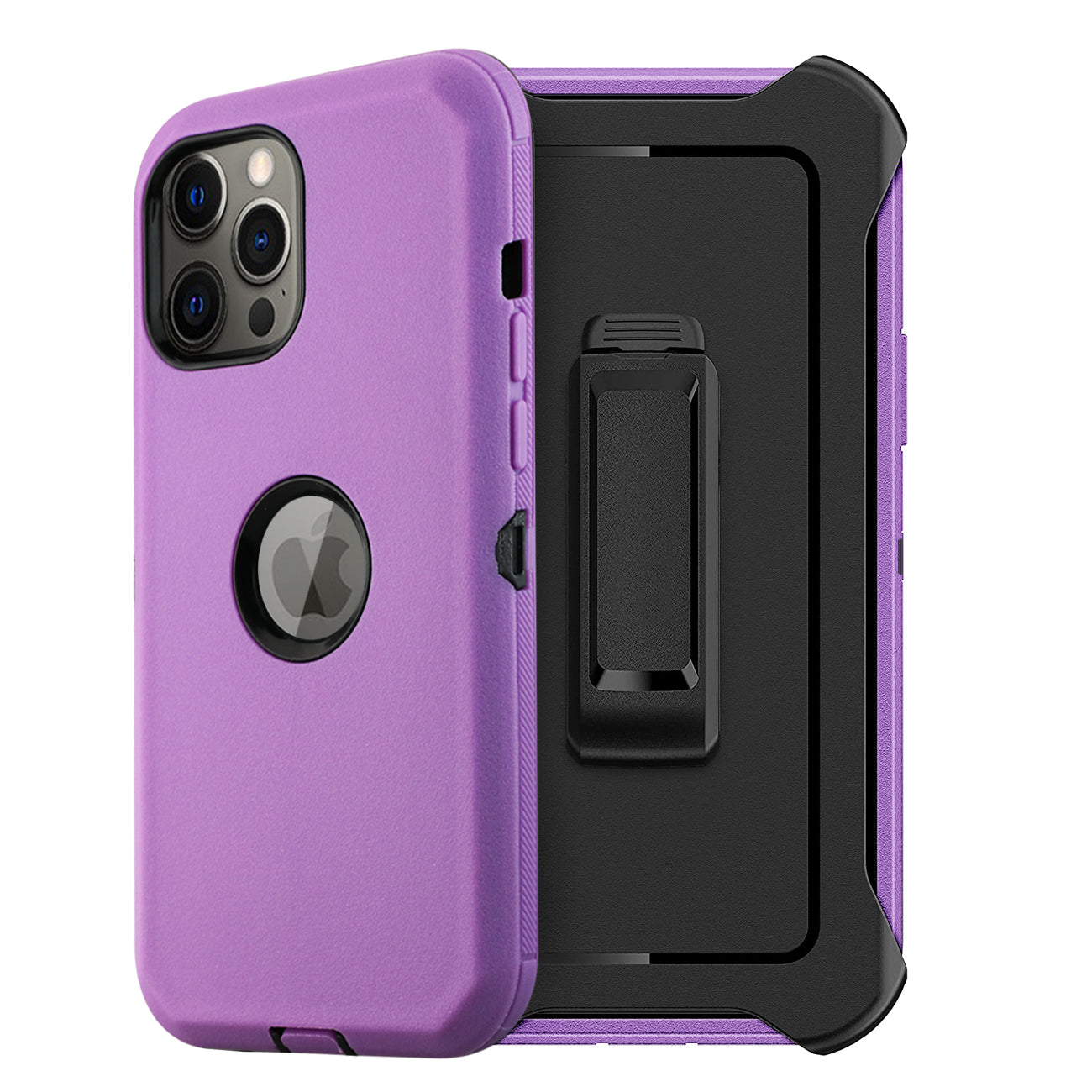 IPHONE 12 Compatible Multilayer Full Protection with Built-In Screen Protector CaseAPPLE IPHONE 12/IPHONE 12 PRO In Purple - Shockproof Protection by