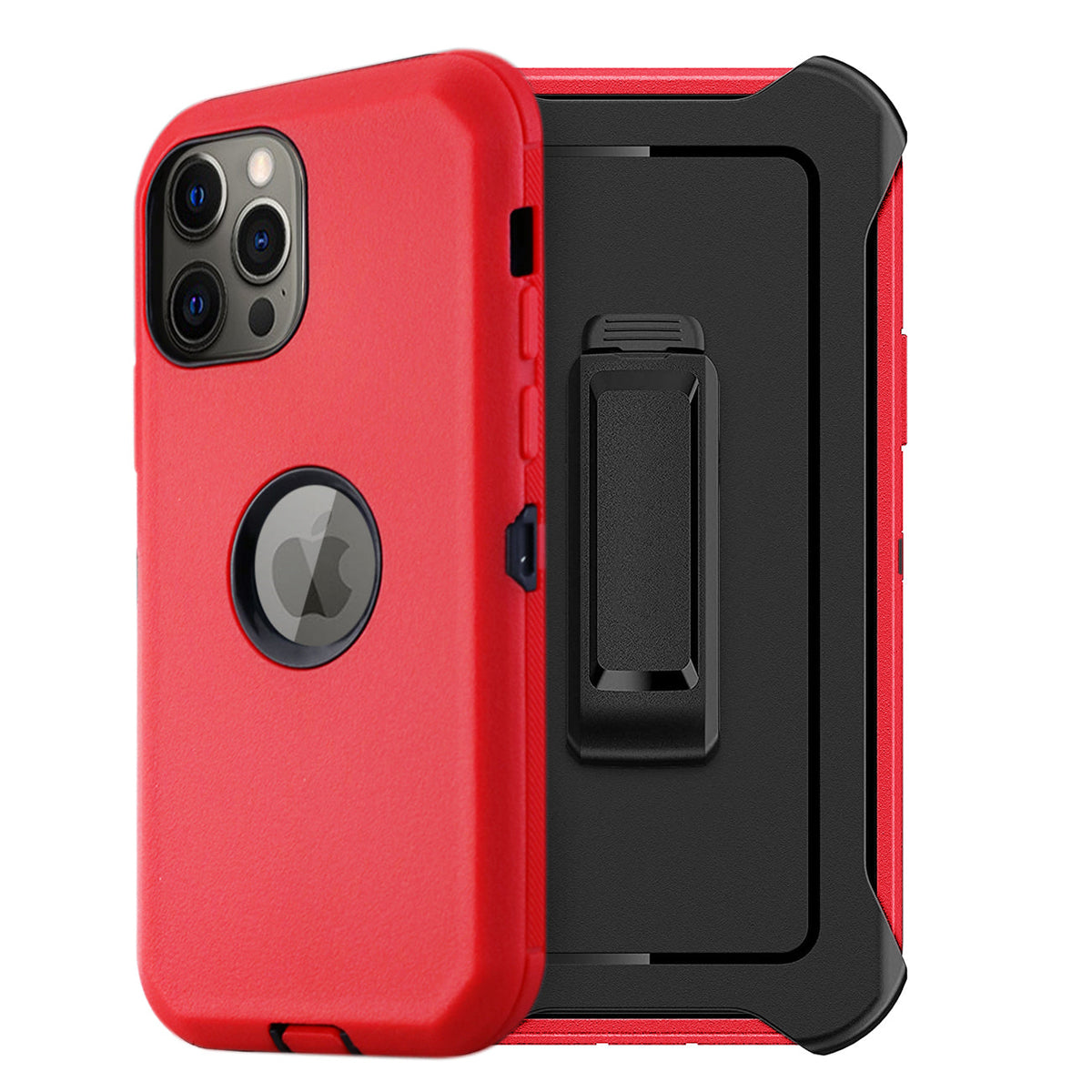 IPHONE 12 Compatible Multilayer Full Protection with Built-In Screen Protector CaseAPPLE IPHONE 12/IPHONE 12 PRO In Red - Ultra-Slim Protection by