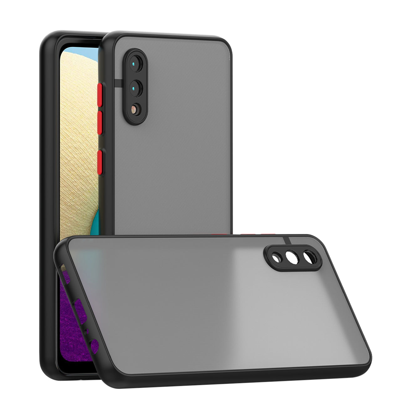 Camera Protection Translucent Case For Samsung Galaxy A20 /M02 In Black - Heavy Duty & Reliable