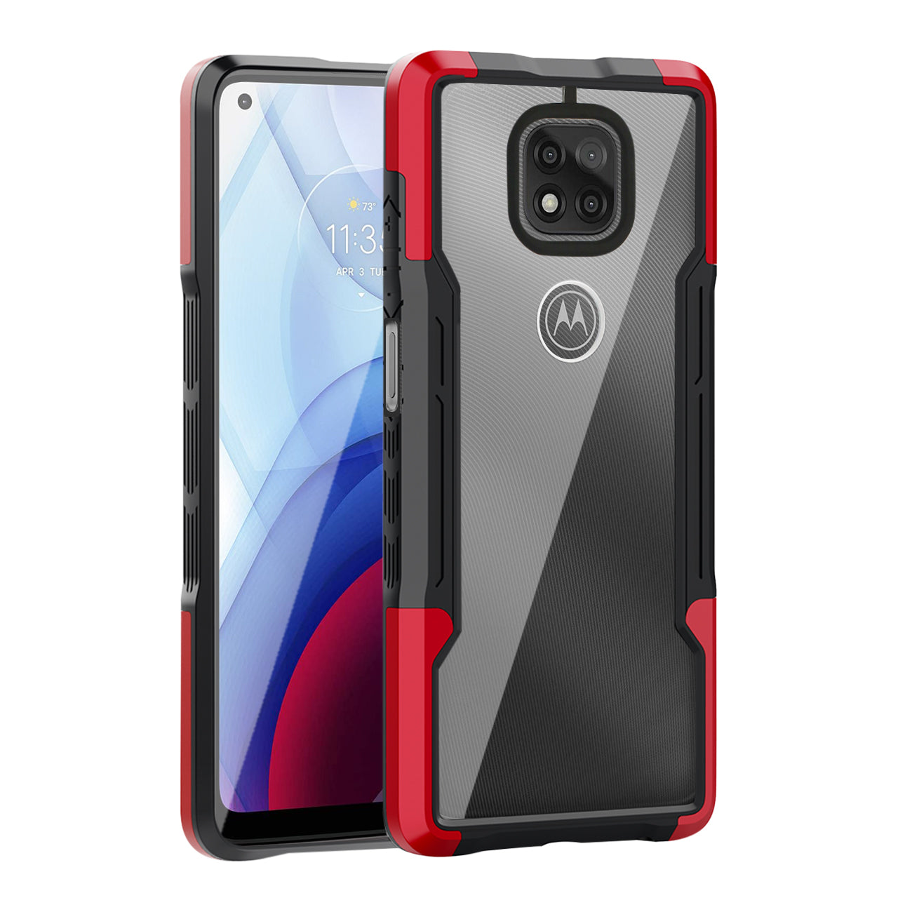Shockproof Excellent Grip with Silky Feeling for Moto G Power 2021 In Red - Premium & Reliable