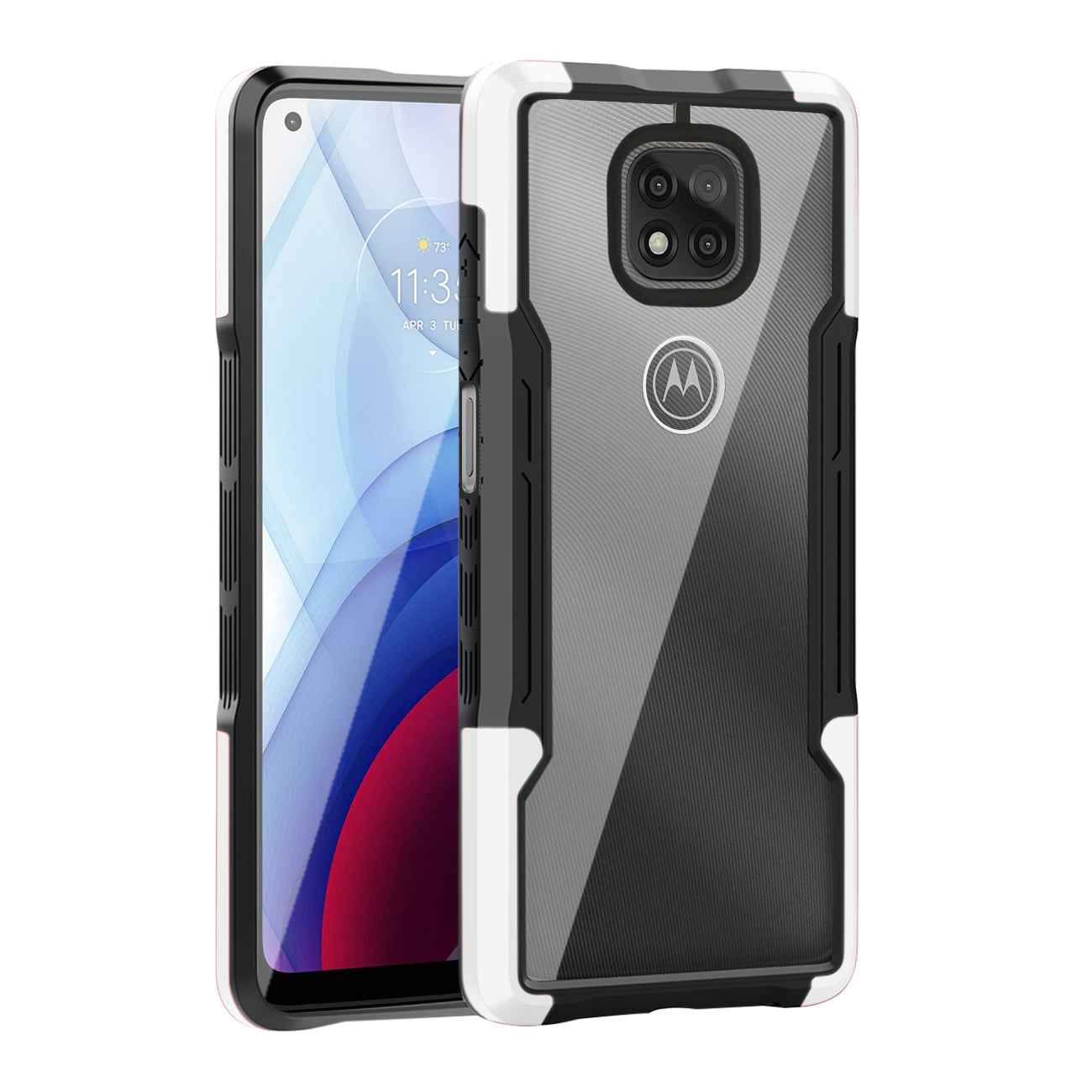 Shockproof Excellent Grip with Silky Feeling for Moto G Power 2021 In White - Heavy Duty & Reliable