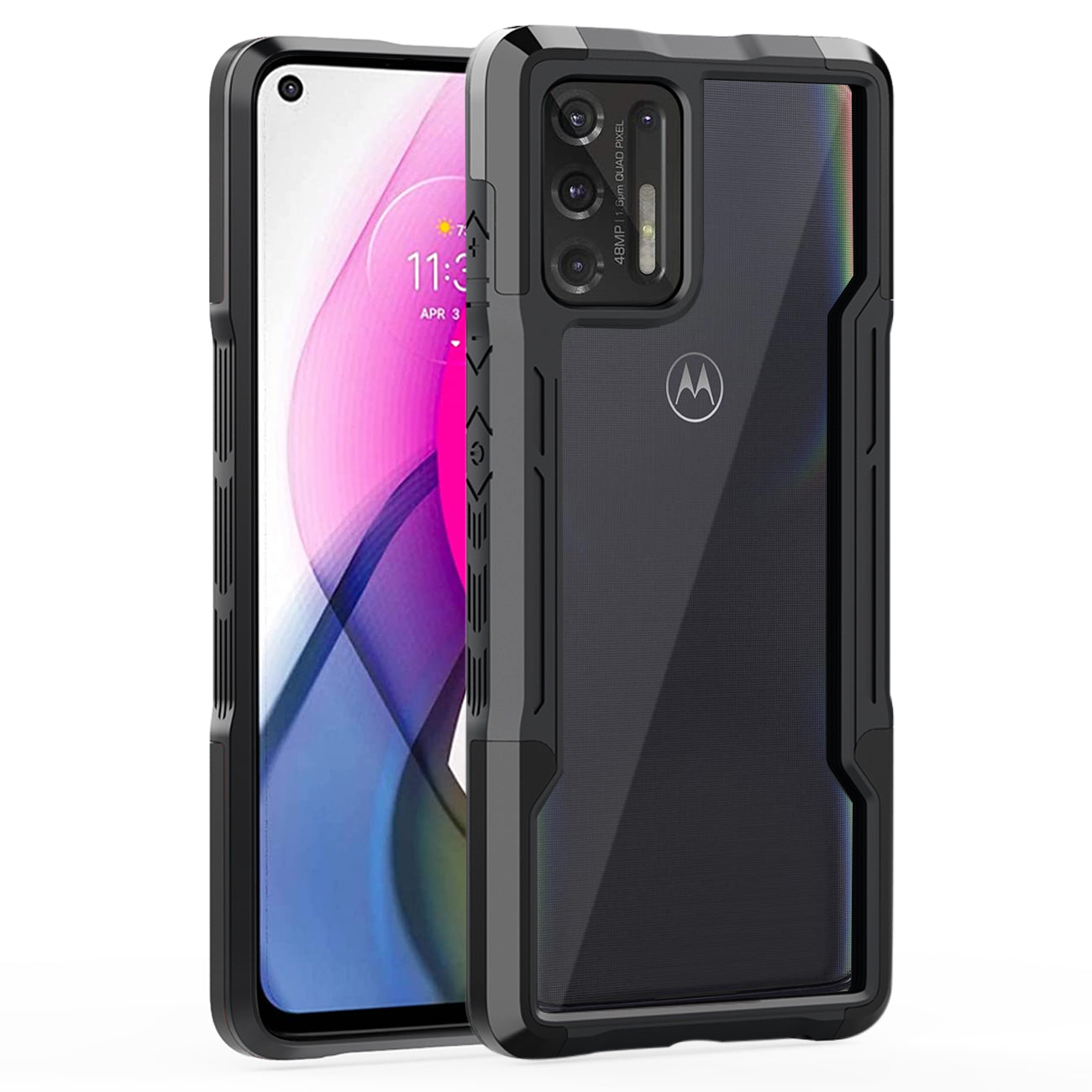 Shockproof Excellent Grip with Silky Feeling for Moto G Stylus 2021 In Black - Durable & Reliable