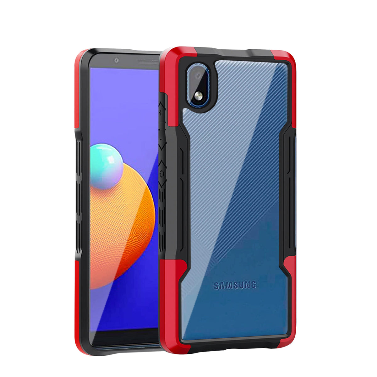 Shockproof Excellent Grip with Silky Feeling for Samsung Galaxy A01 Core In Red - Durable & Reliable