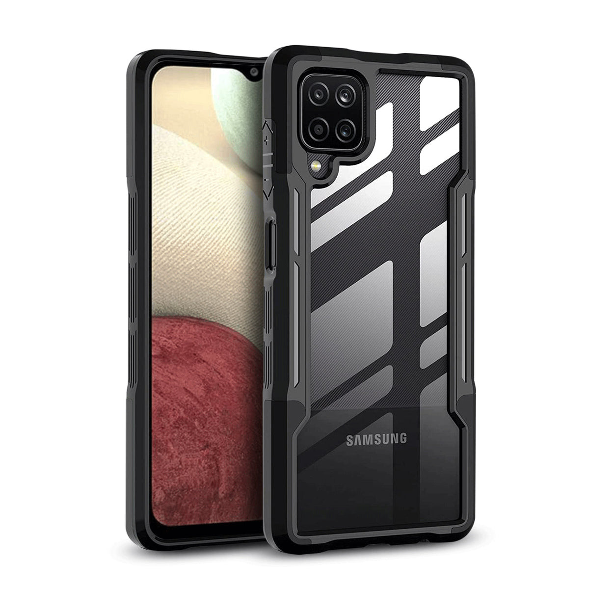 Shockproof Excellent Grip with Silky Feeling for Samsung A12 5G In Black - Crystal Clear & Reliable