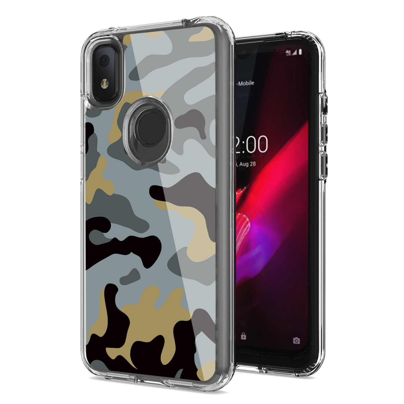 Camouflage Dual Layer Hybrid Hard Plastic and Soft TPU Rubber Case Cover for REVVL 4 In Blue - Premium & Reliable