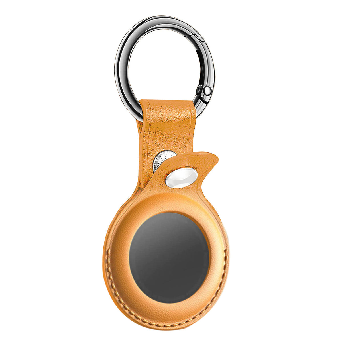 Leather Protective Case for Apple AirTag In Yellow - Crystal Clear & Reliable