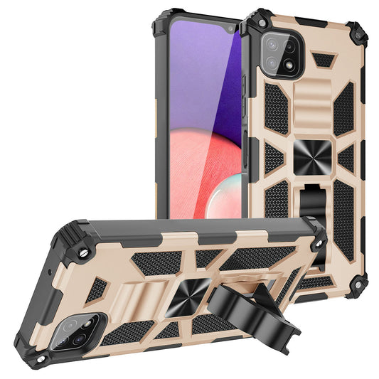 Built-in Kickstand TPU Case with Magnetic Mount for SAMSUNG GALAXY A22 5G in Gold - Premium & Reliable