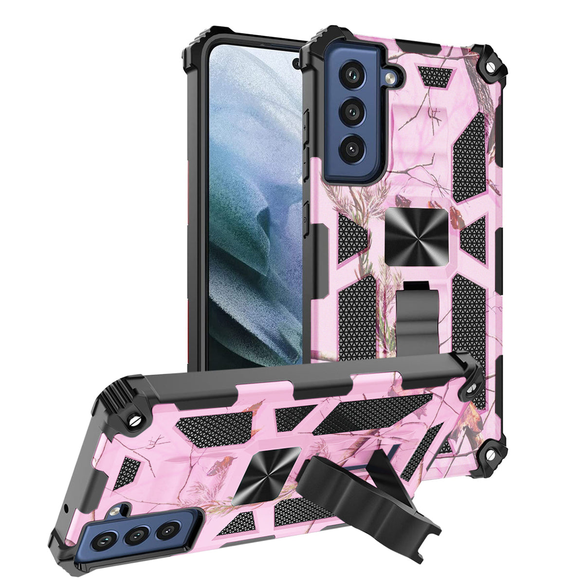 Built-in Kickstand TPU Case with Magnetic Mount for SAMSUNG GALAXY S22 PLUS in Tree leaf patterns - Heavy Duty & Reliable