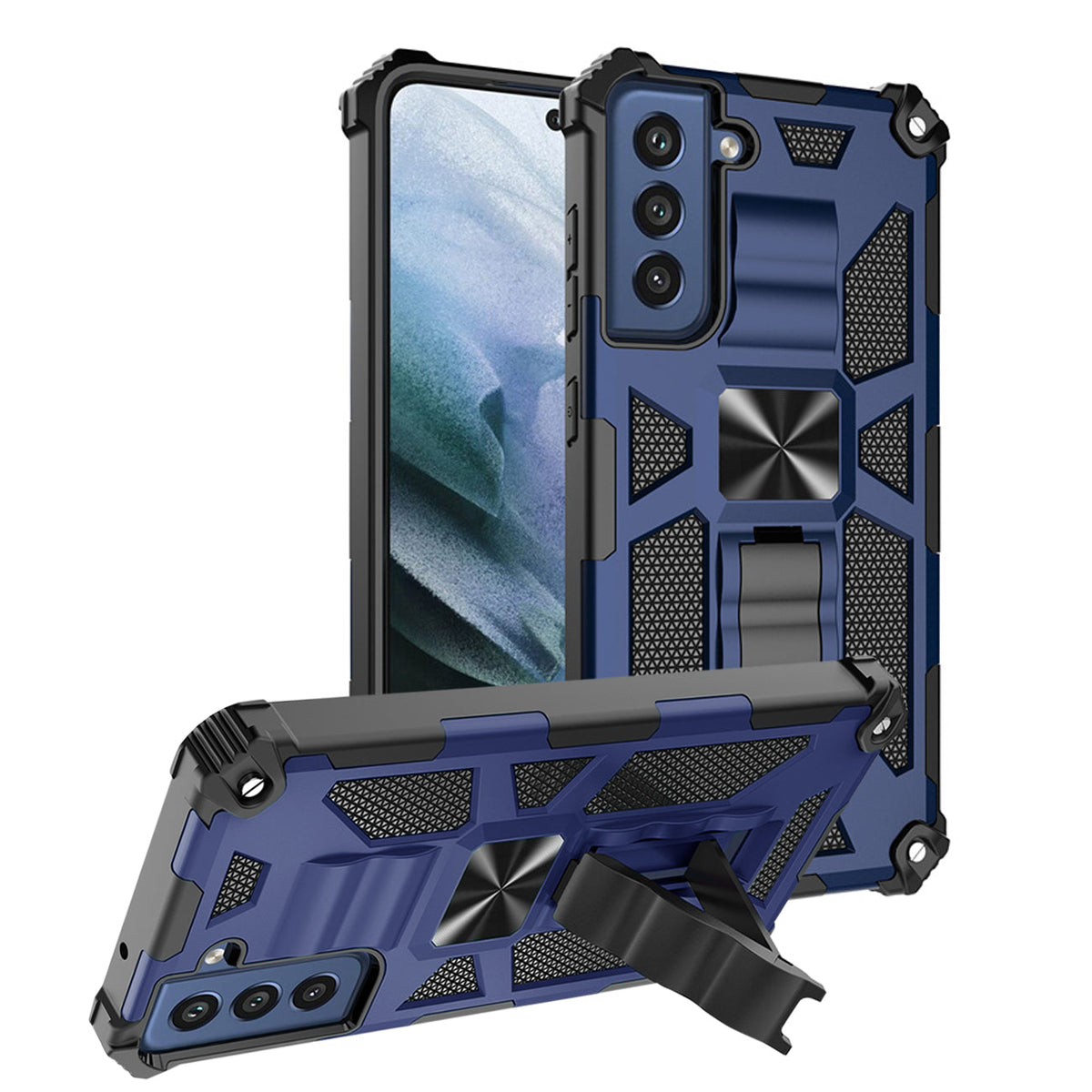Built-in Kickstand TPU Case with Magnetic Mount for SAMSUNG GALAXY S22 PLUS in Blue - Ultra-Slim & Reliable