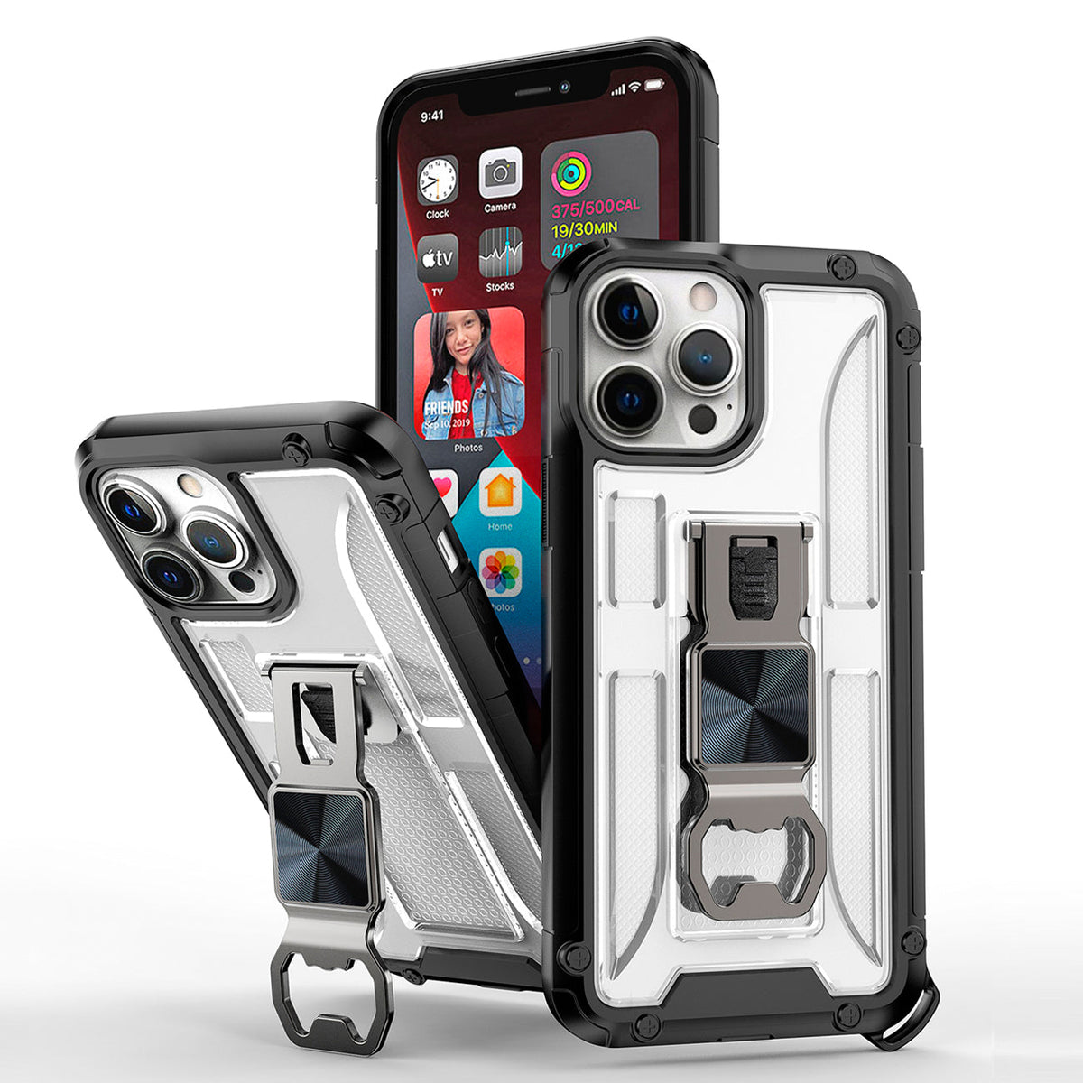 IPHONE 13 Pro Compatible Kickstand Ring Holder/Bottle Opener with Magnetic Car Mount for APPLE IPHONE 13 Pro - Durable Protection by